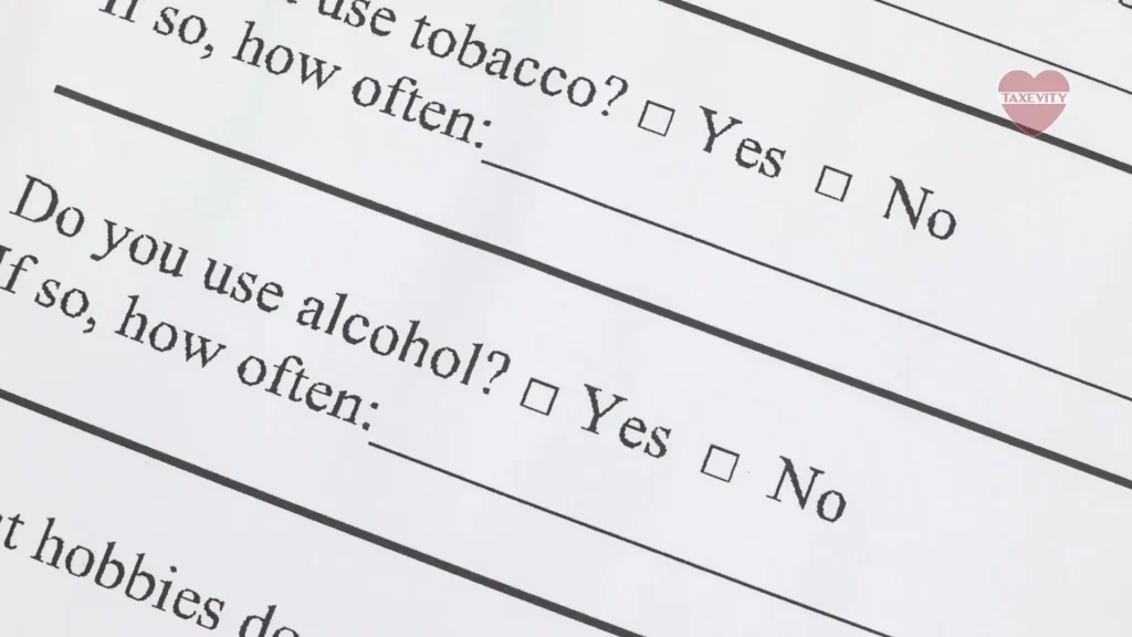 application form for health or life insurance.