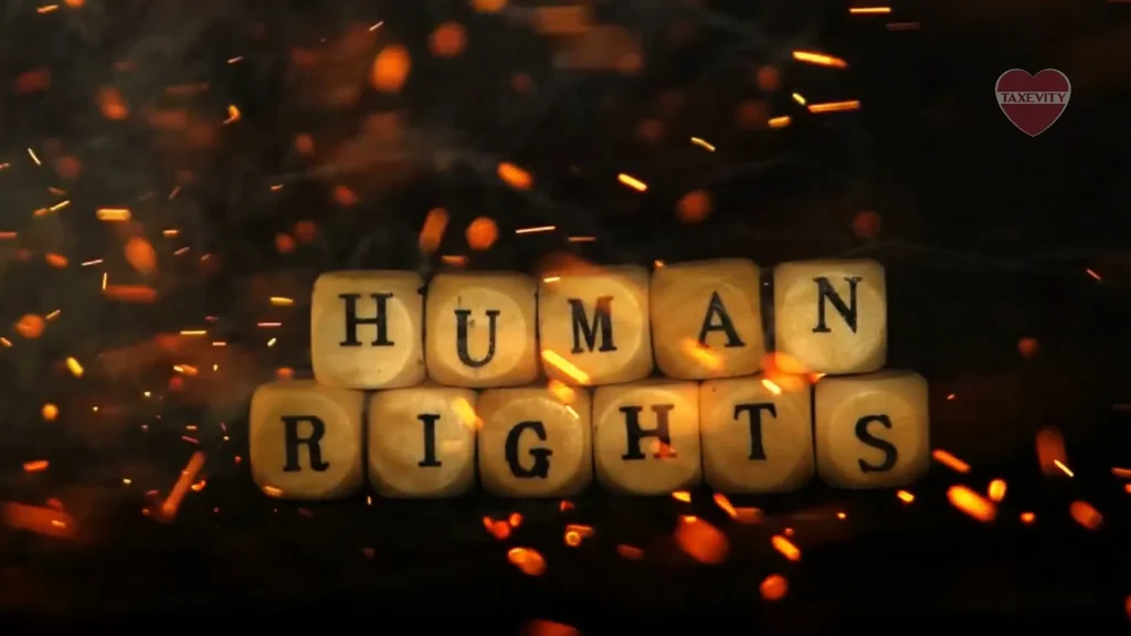 The word human rights is spelled out on a black background, bringing light to Nelson Mandela's philanthropic legacy.