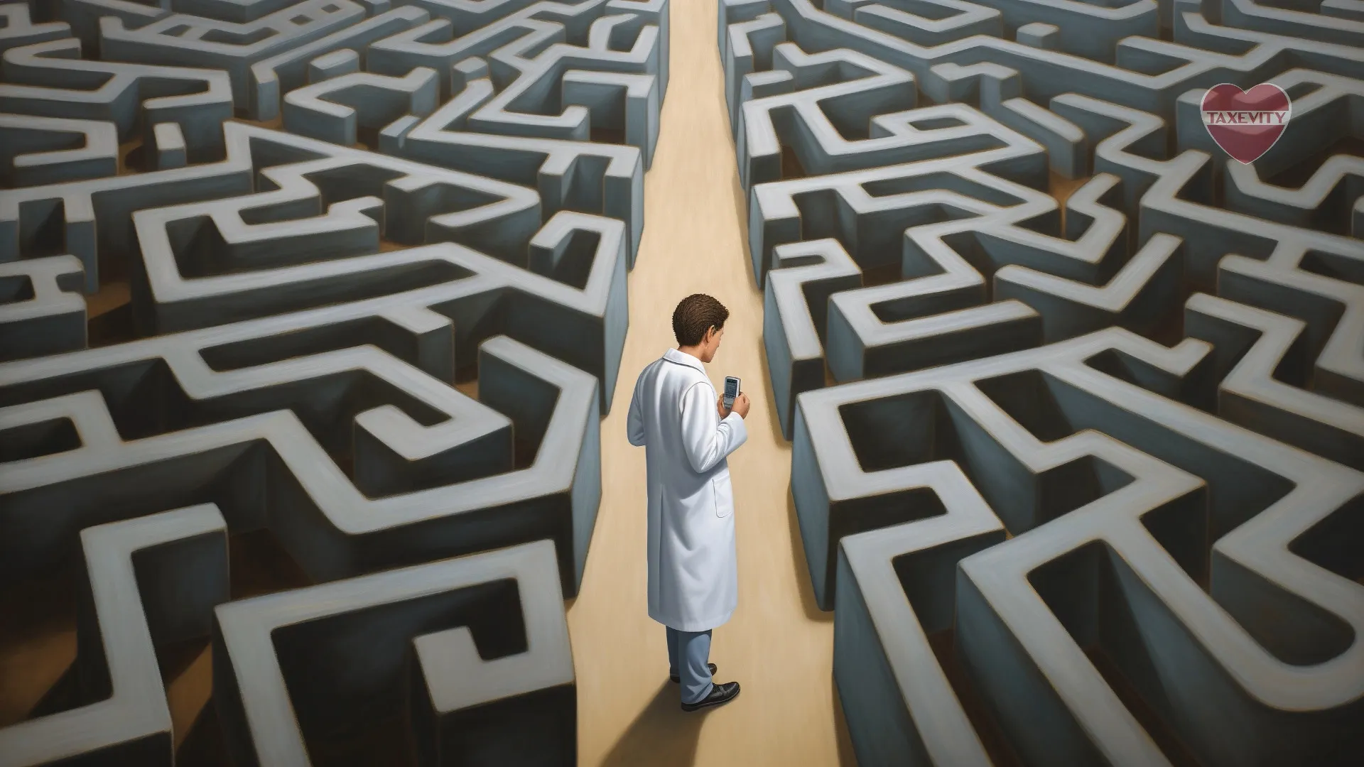A doctor standing in the middle of the maze of estate planning.