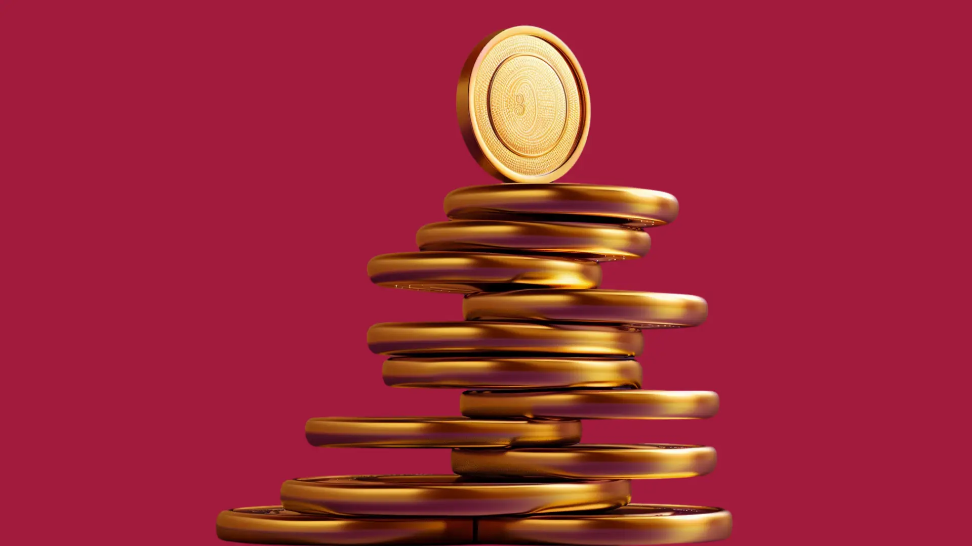A stack of gold coins tilted to one side, symbolizing the potential instability caused by the capital gains tax increases introduced in Budget 2024.