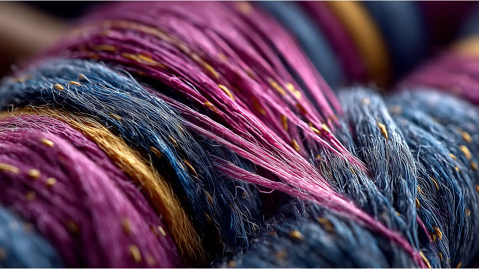 A dynamic macro photo of a dark blue and plum textile, with a brilliant golden thread being actively woven into it, symbolizing investment growth within a financial strategy.
