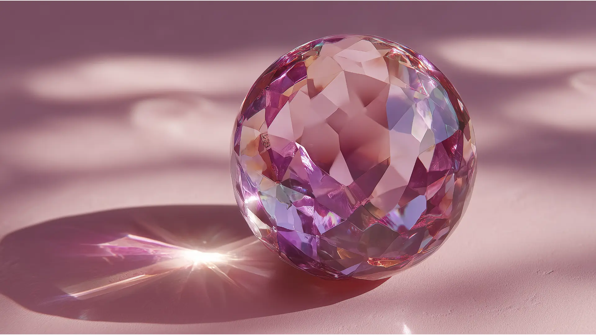 A faceted crystal sphere in shades of plum, representing a physician's investment portfolio, is illuminated to cast a clear geometric pattern, symbolizing the resolution of a hidden financial blind spot.