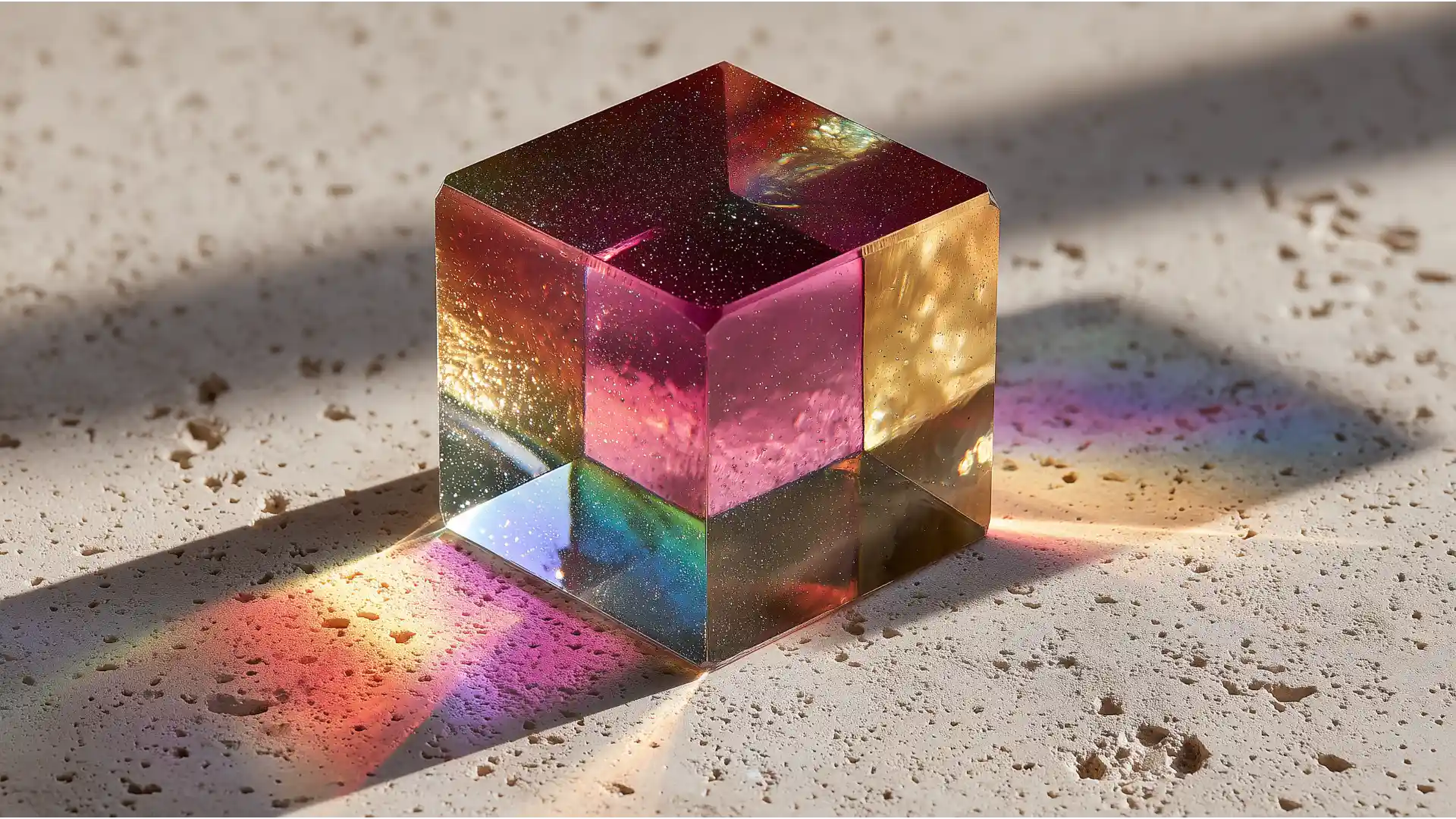 A multifaceted crystal prism sits on a textured stone surface, dissecting a beam of light into a vibrant rainbow spectrum, symbolizing a CPA's analysis of a complex IFA loan agreement's risks and components.