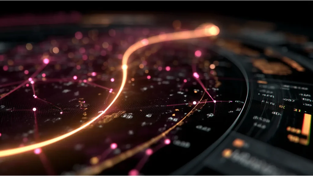 A sophisticated, holographic star chart representing the complex landscape of IFA lenders. One clear, illuminated path is highlighted, symbolizing the strategic selection of the right lending partner.