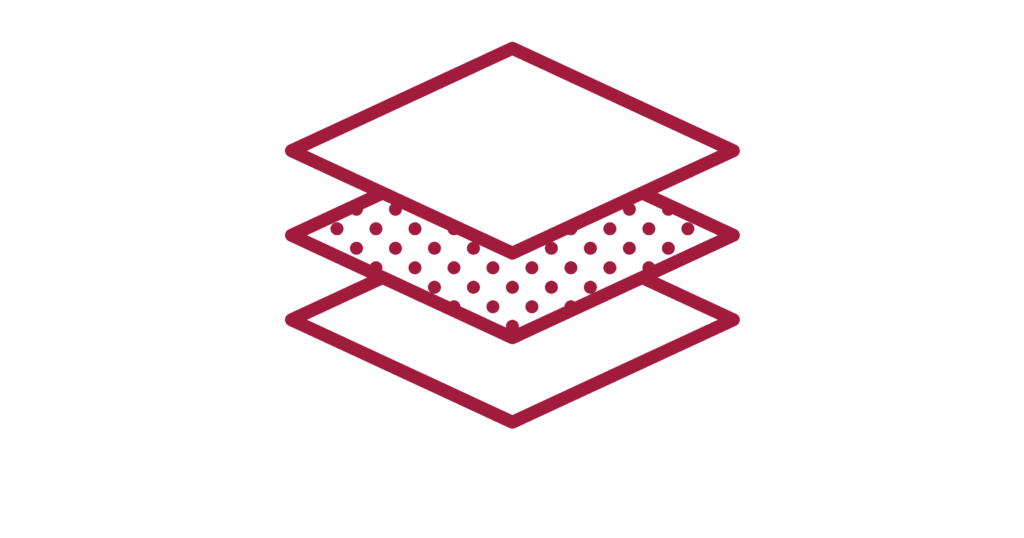 A geometric icon of three layered structural planes, representing the selection of foundational insurance products and materials.